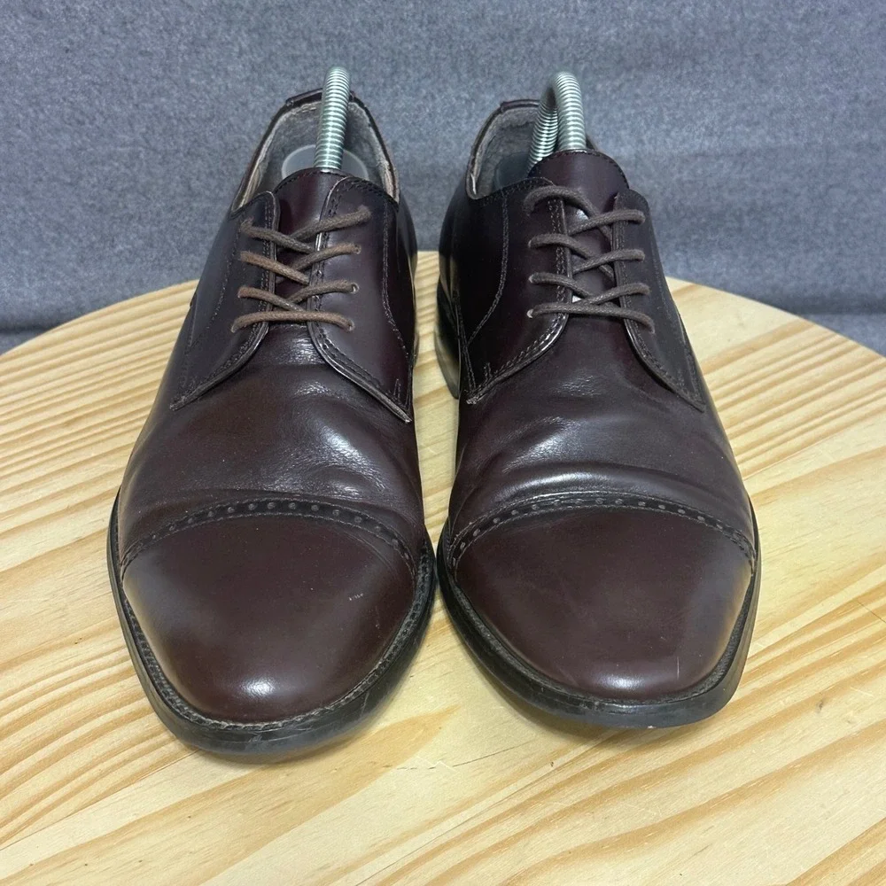 Joseph Abboud Mens‎ Leather Cap Toe Oxford Dress Shoes Brown Size 10M